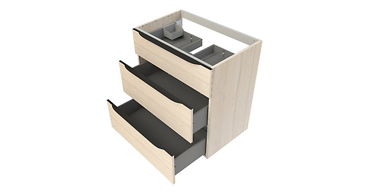 Meuble sous vasque à poser aspect bois Pamili 80 cm