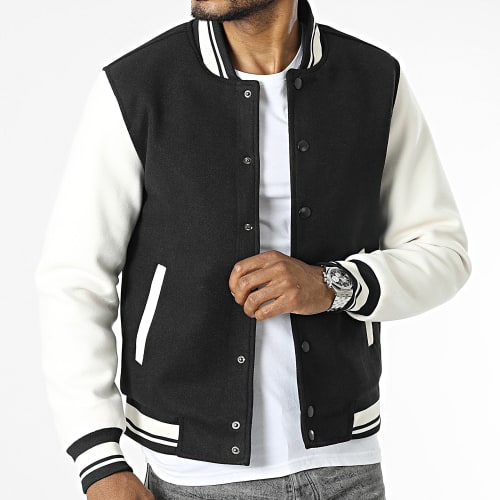 Veste Teddy Blanc Noir