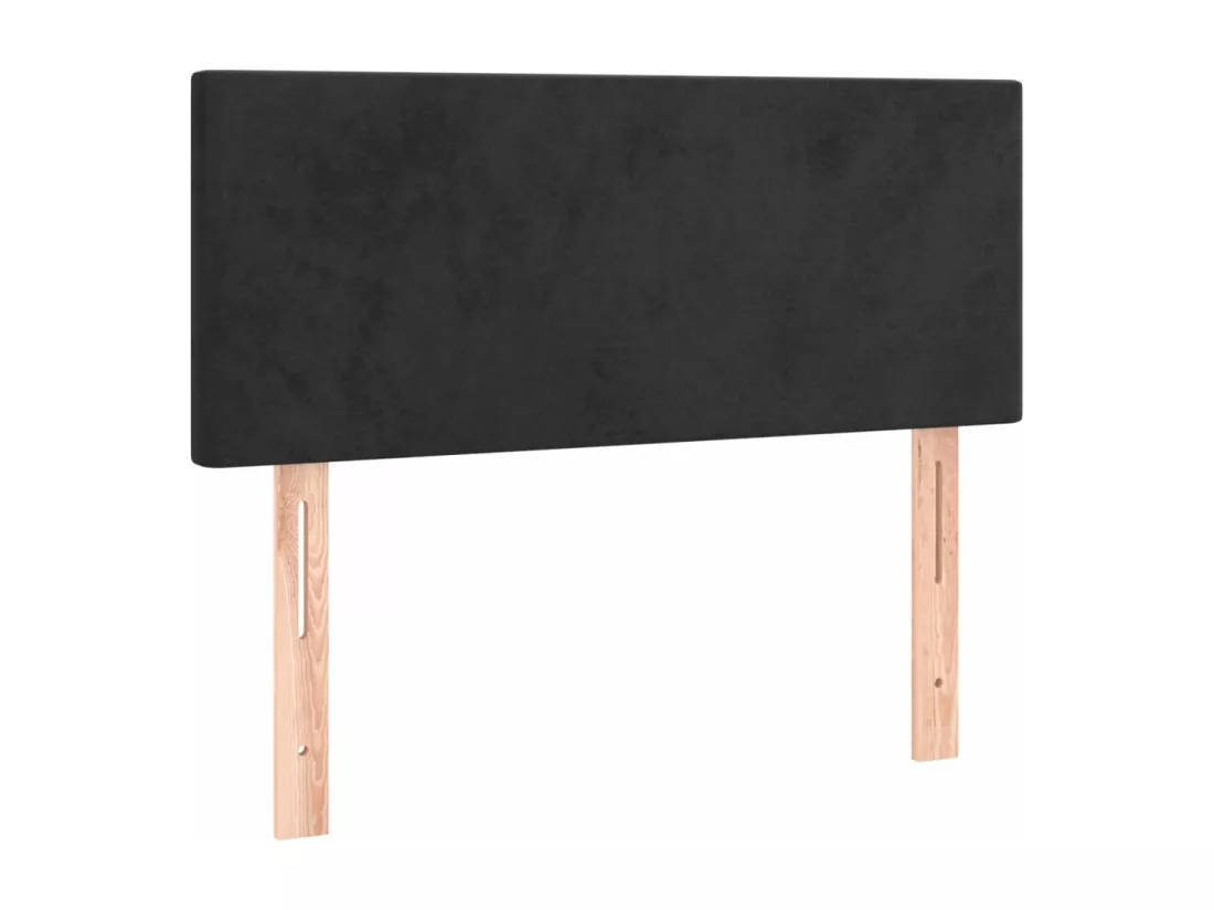 Sommier tapissier avec matelas et LED Noir 90x190 cm Velours