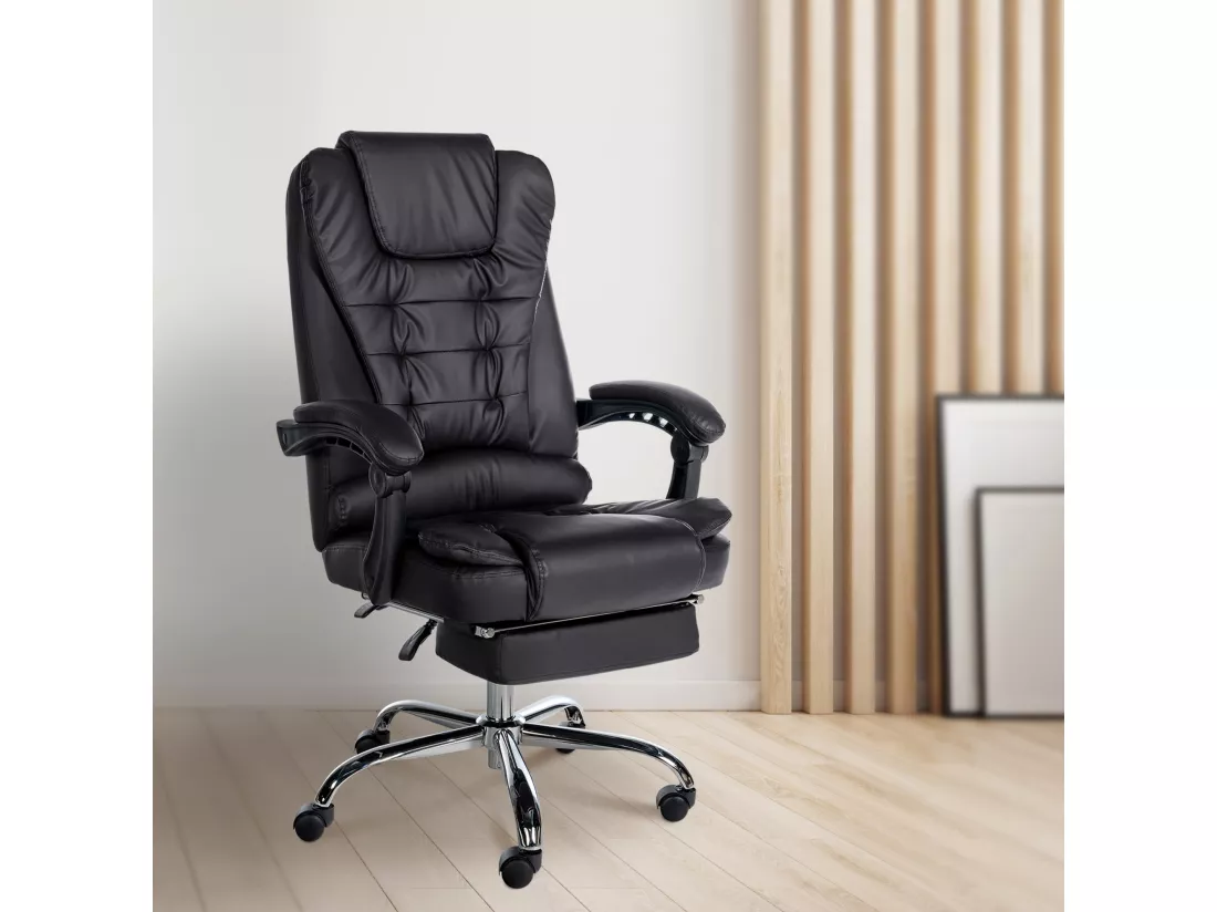 Chaise de bureau - Similicuir - Noir - Oxygen