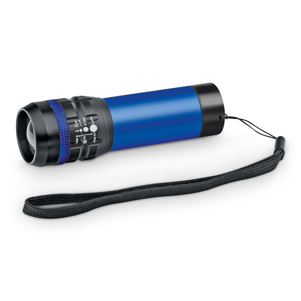 hi!dea 94758 - Lampe de poche en aluminium avec fonction zoom avec 3 modes d'éclairage