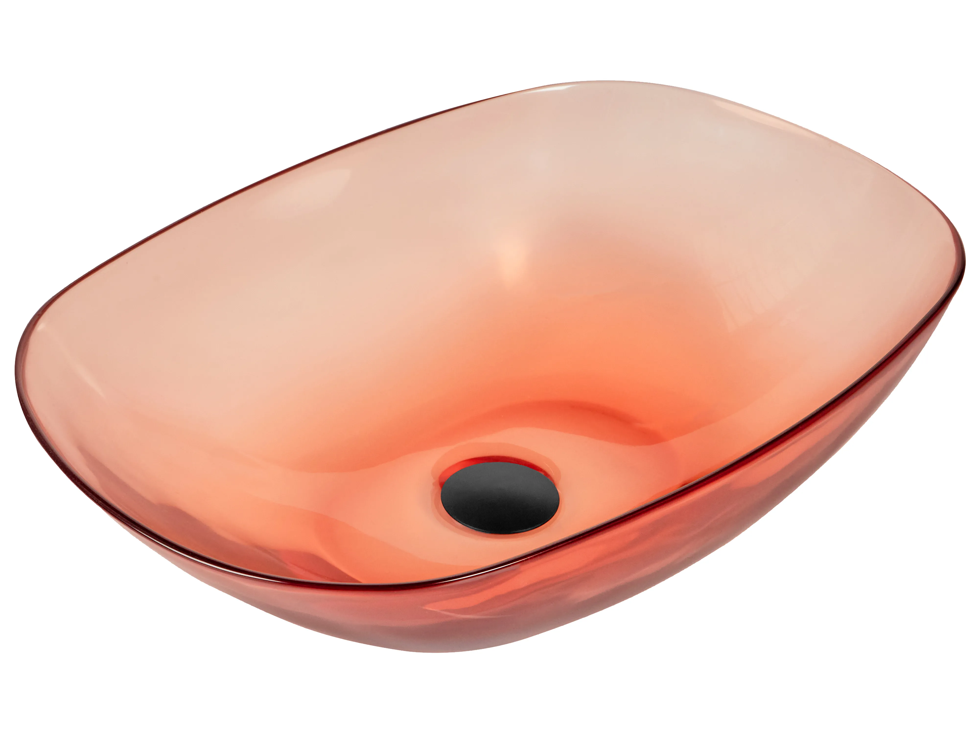 Wastafel voor aanrechtblad MOENGO 54 x 36 cm Solid surface Lichtrood