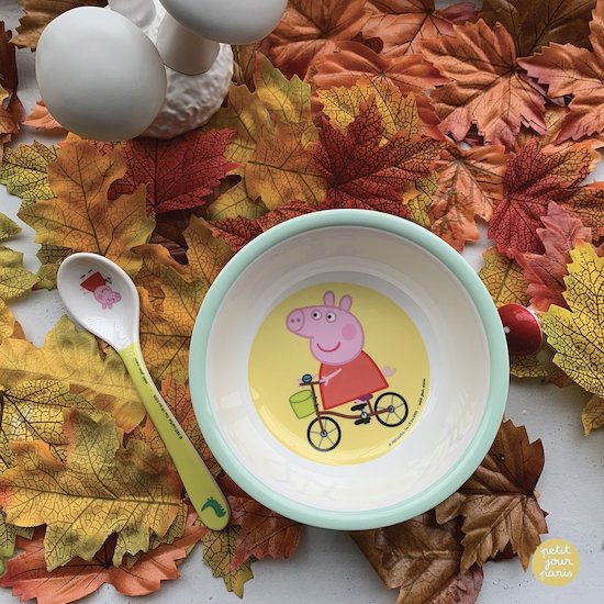 Bol ventouse + cuillère   Peppa Pig        de               Oball