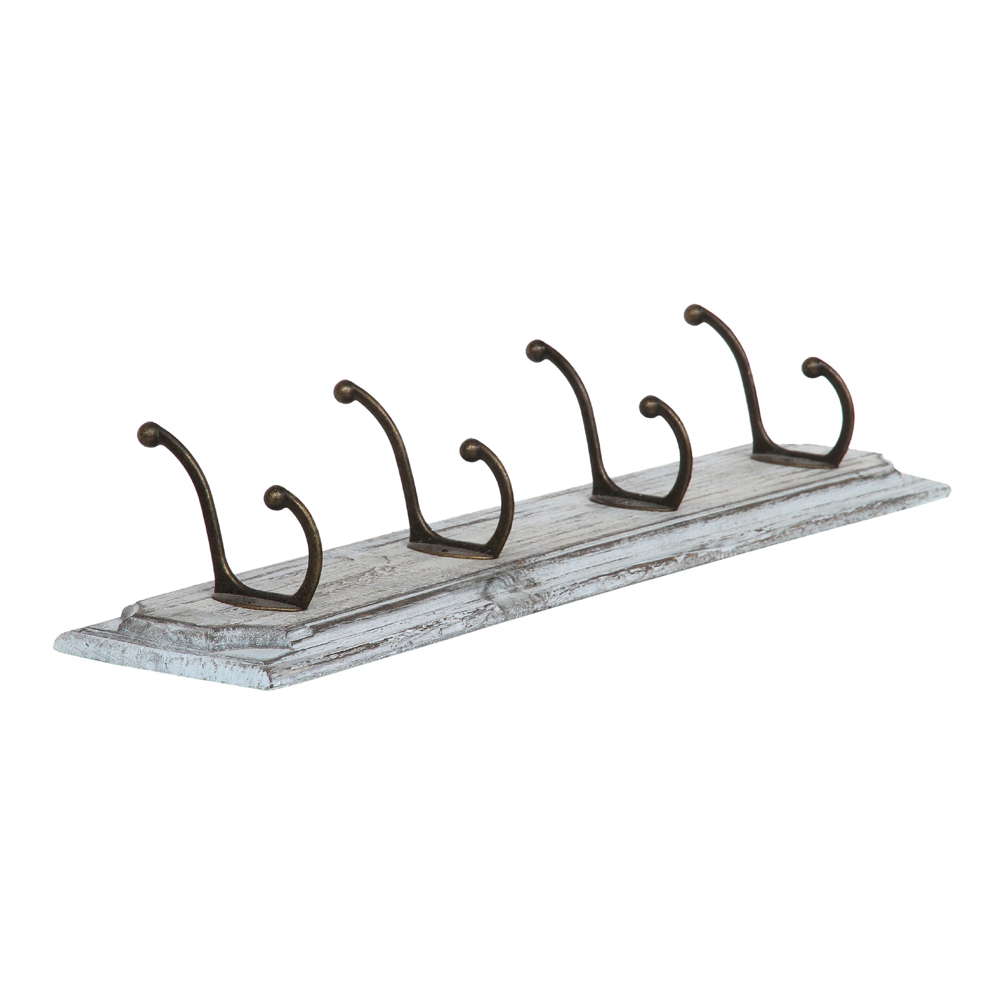 4er Wandhaken, grau, B 60 cm, H 10 cm, T 10 cm von fischer's lagerhaus