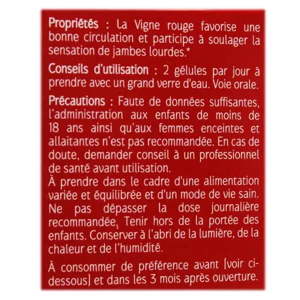 Naturaactive Videira Vermelha Orgânica 30 cápsulas vegetais