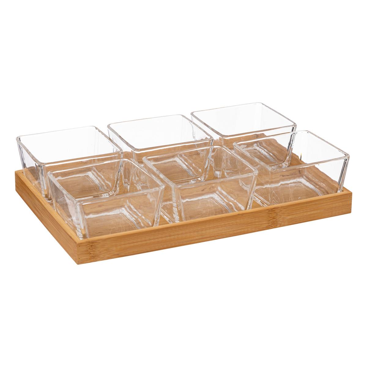 SET APERITIF BAMBOU VERRE 7 PIECES