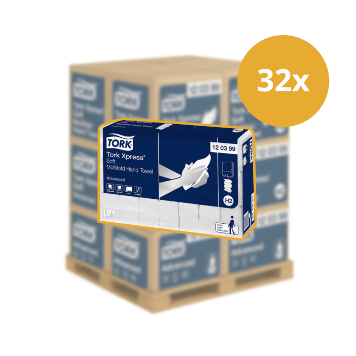 Pallet Tork 120399 Xpress H2 multifold M Handdoek Advanced Soft Pallet (120399P)