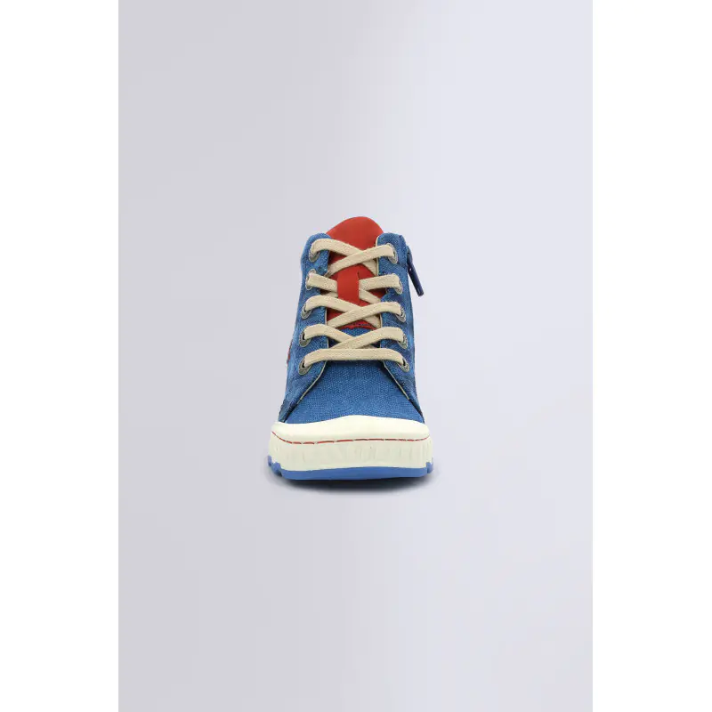 KICKRUP BLEU ROUGE SNEAKERS HAUTES Textile Garçon
