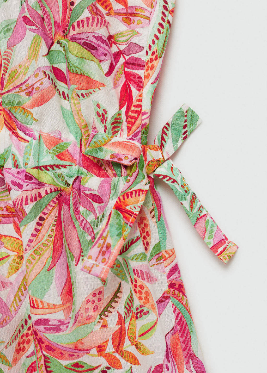 Mango Kids gebloemde jurk rood/groen/roze