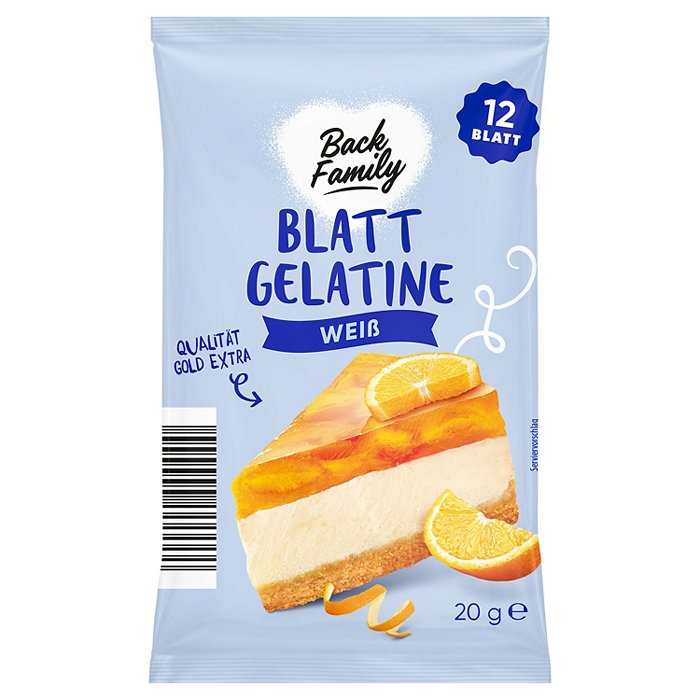 BACK FAMILY Gelatine 20 g, Blattgel