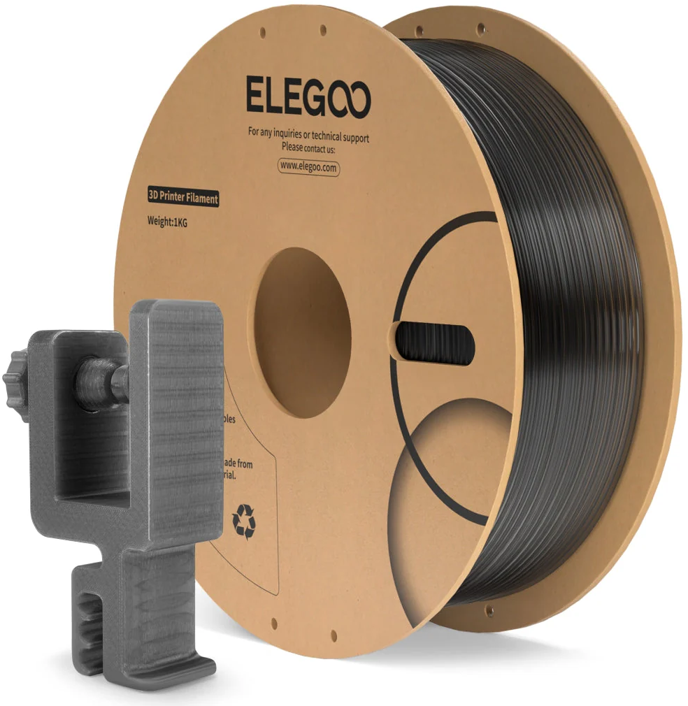 Elegoo  PC Clear Black, 1,75 mm / 1000 g    Hochfestes Filament mit hoher Schlag- & Hitzebeständigkeit in Clear Black