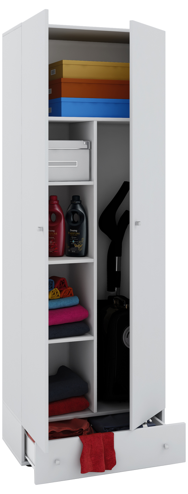 Mehrzweckschrank VANDOL II - weiß - mit Schubkasten