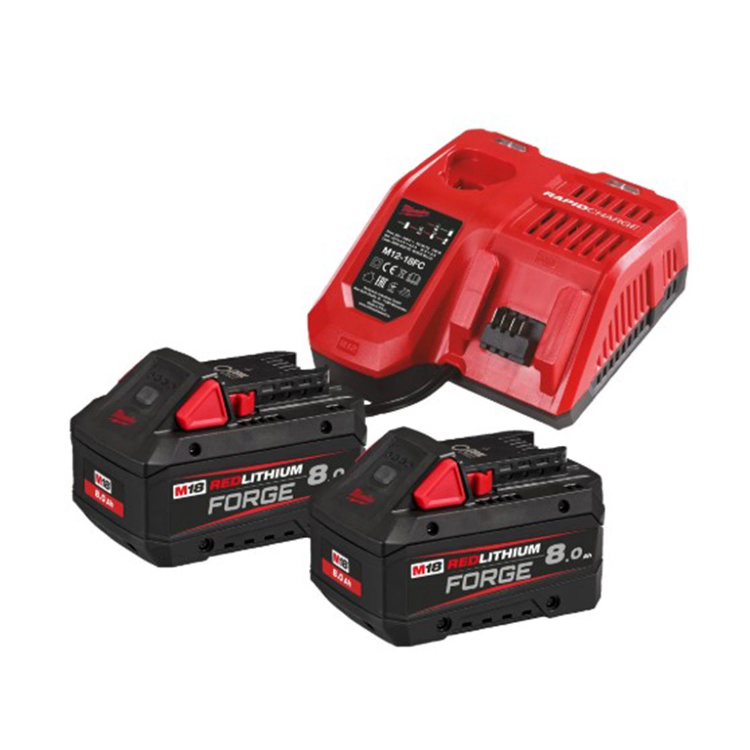 Milwaukee M18 FORGENRG-802 18V Li-ion accu starterset (2x 8.0Ah)   lader