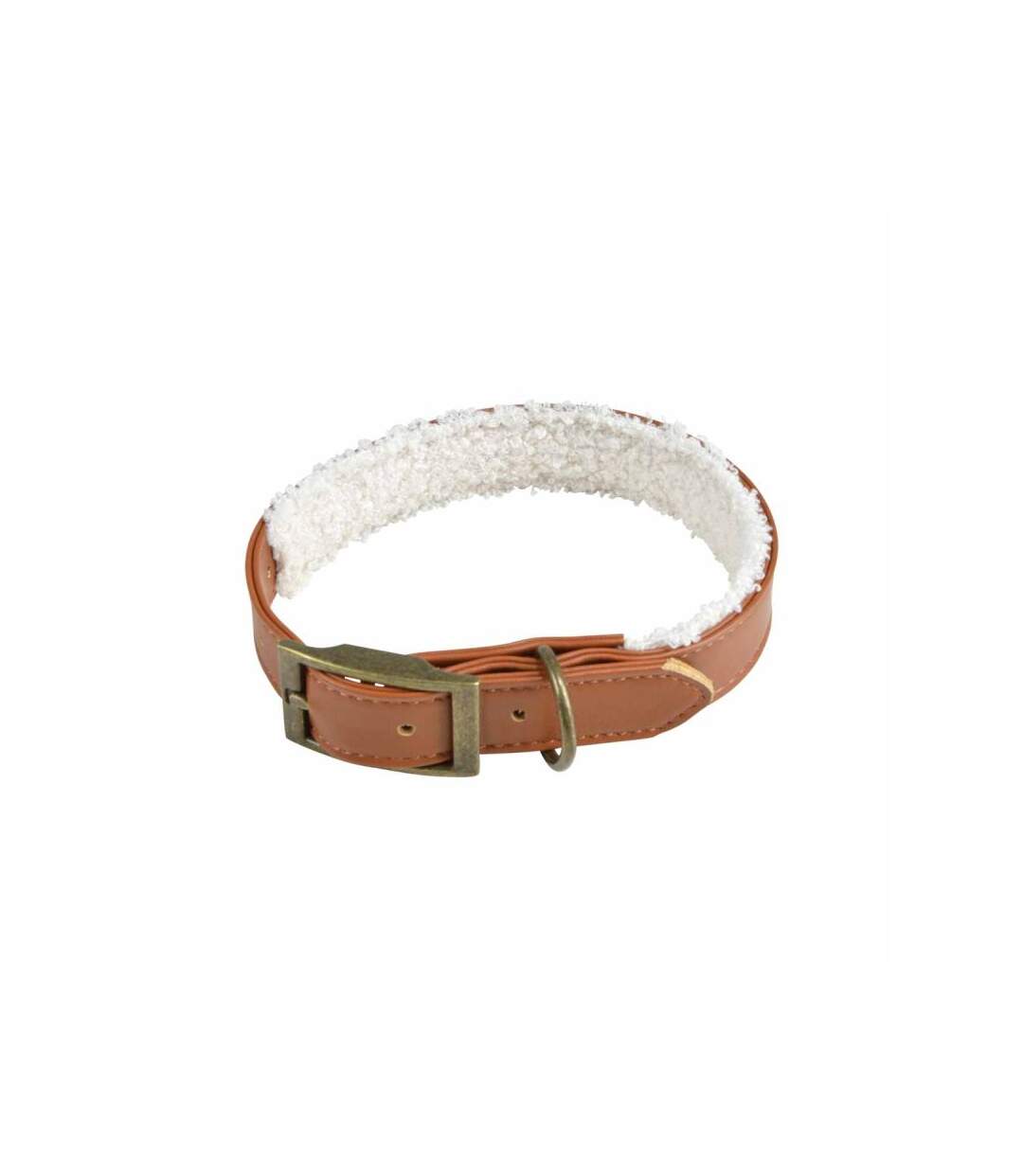 Paris Prix - Collier Pour Chien wooly 40cm Cognac & écru