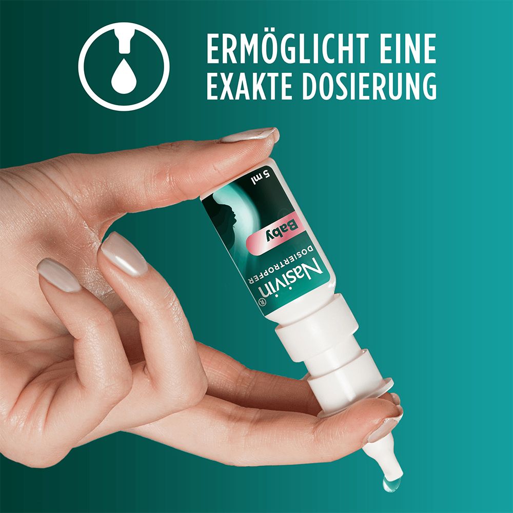 Nasivin® Dosiertropfer Baby, befreit langanhaltend verstopfte Nasen