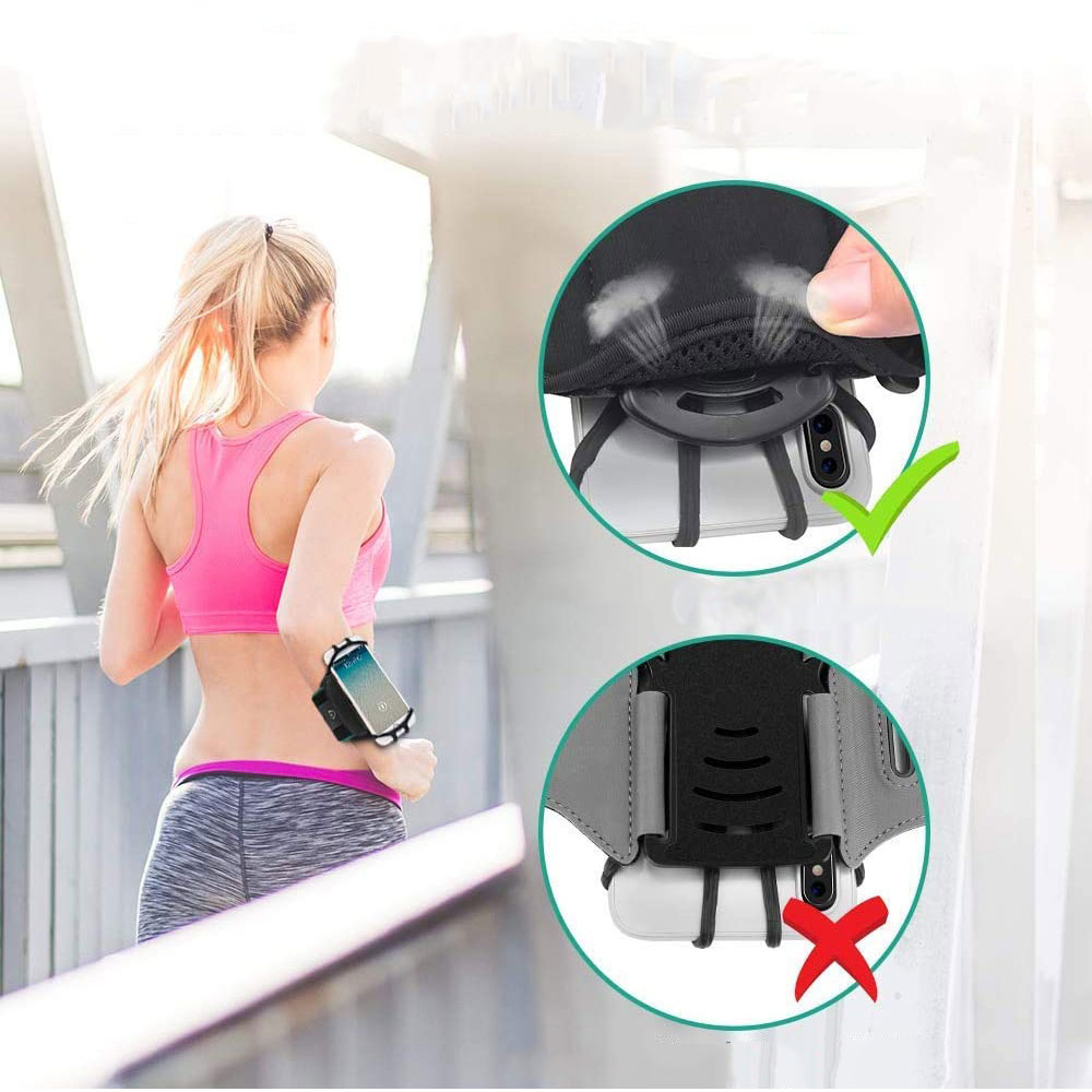 Universal Handgelenk Sportarmband Silikon Halterung 360-Grad Drehfunktion (4