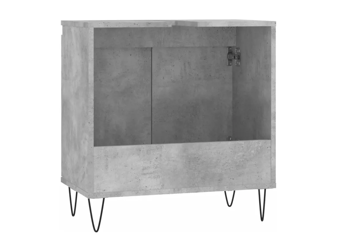 Armoire de bain gris béton 58x33x60 cm bois d'ingénierie