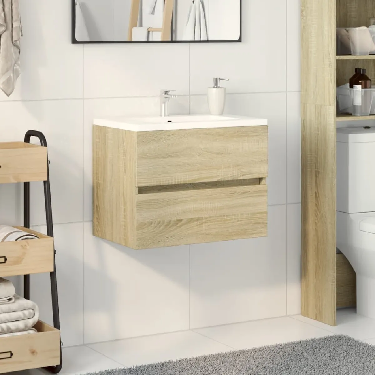 vidaXL Armoire Évier Chêne Sonoma