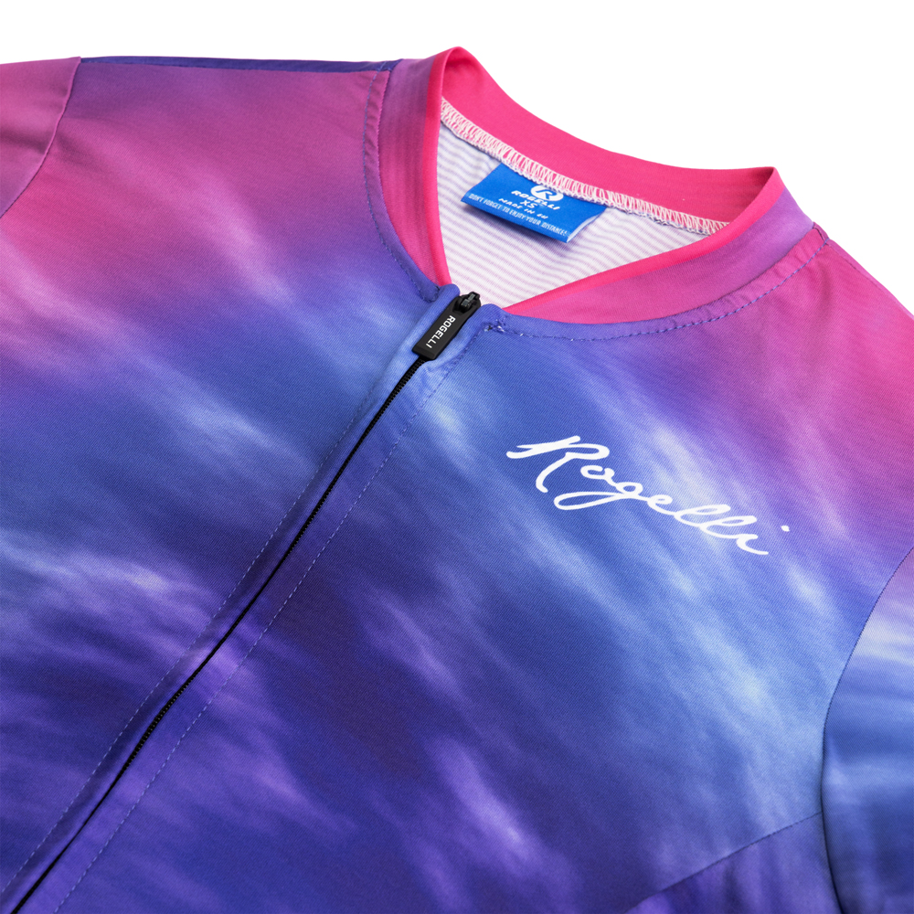 Rogelli Marble Kortærmet Jersey til kvinder Tie Dye Blå / Lilla