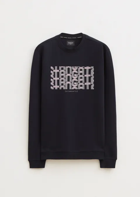 Sweater met merk print blauw (BLW.D)
