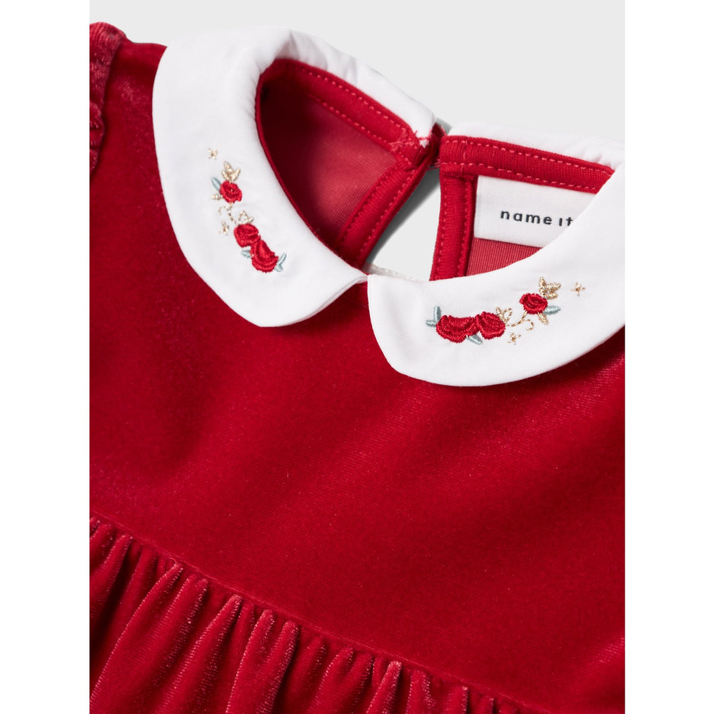 Køb Name It Jester Red Rinna Velour Kjole
