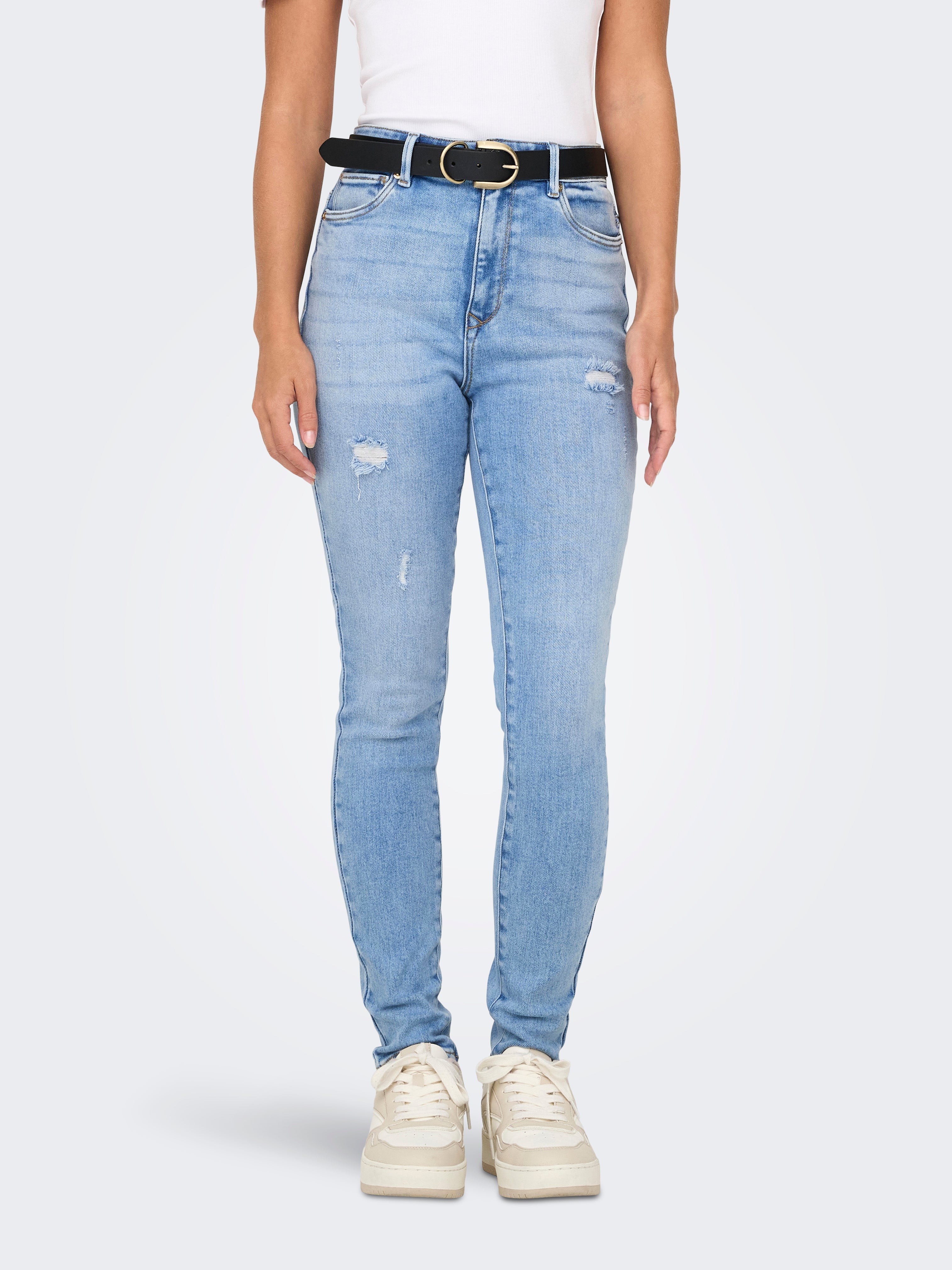 ONLMILA Hohe Taille Skinny Fit Jeans Light Blue Denim