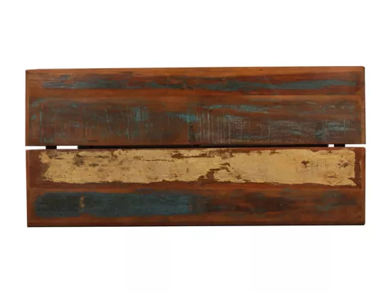 Ensemble de bar 7 pcs Bois massif recyclé et cuir véritable