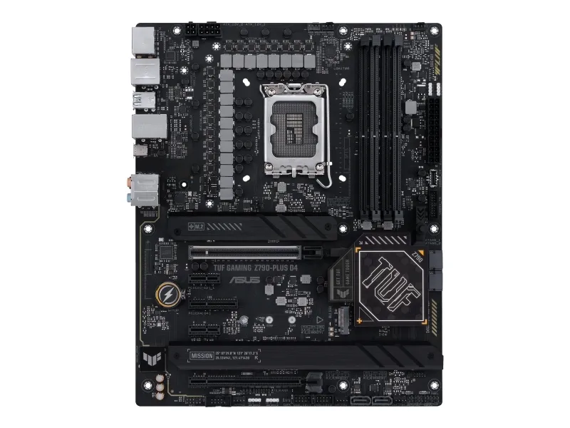 ASUS TUF GAMING Z790-PLUS D4 - Bundkort - ATX - LGA1700 sokkel - Z790 Chipset - USB-C 3.2 Gen 2x2, USB-C 3.2 Gen2, USB 3.2 Gen 1, USB 3.2 Gen 2 - 2.5 Gigabit LAN, Wi-Fi 6, Bluetooth - onboard grafik (CPU påkrævet) - HD Audio (8-kanaler)