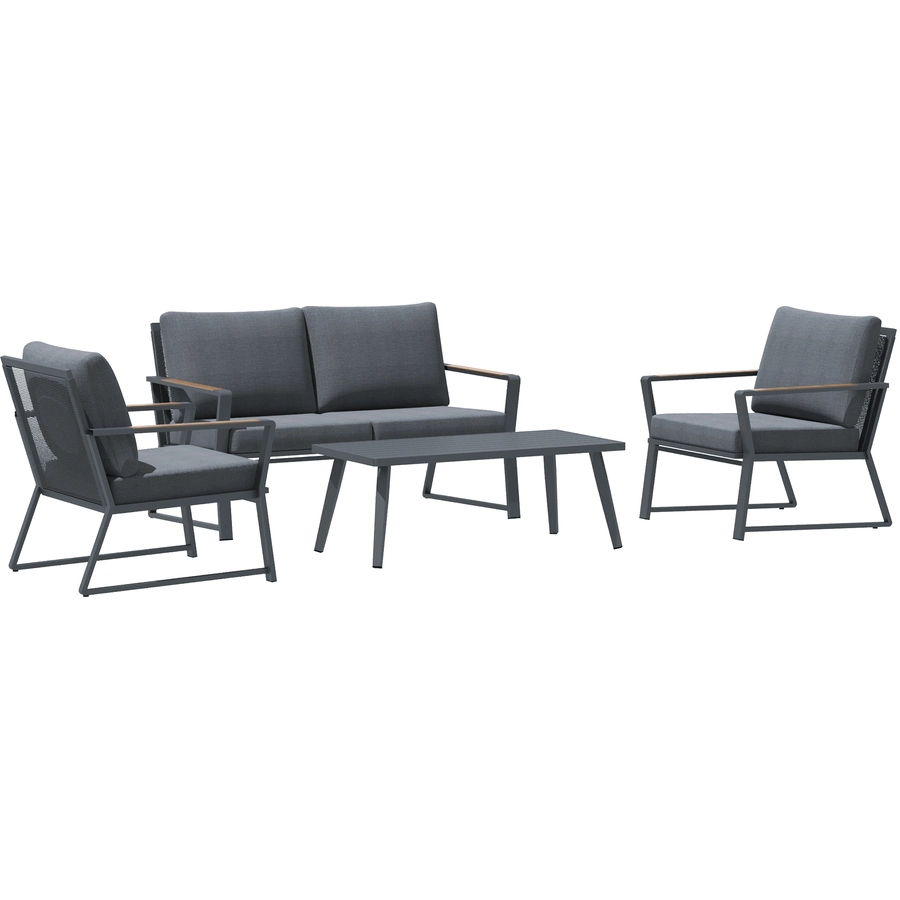 Outsunny Gartenmöbel Set mit Tisch grau