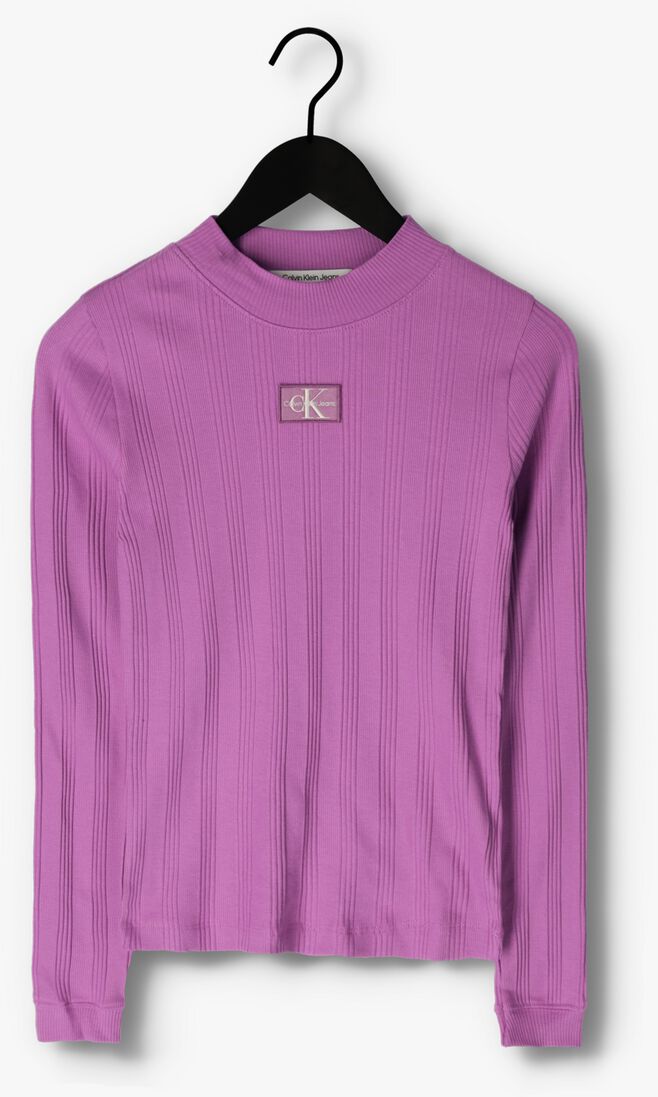 CALVIN KLEIN lila calvin klein  badge rib long sleeve