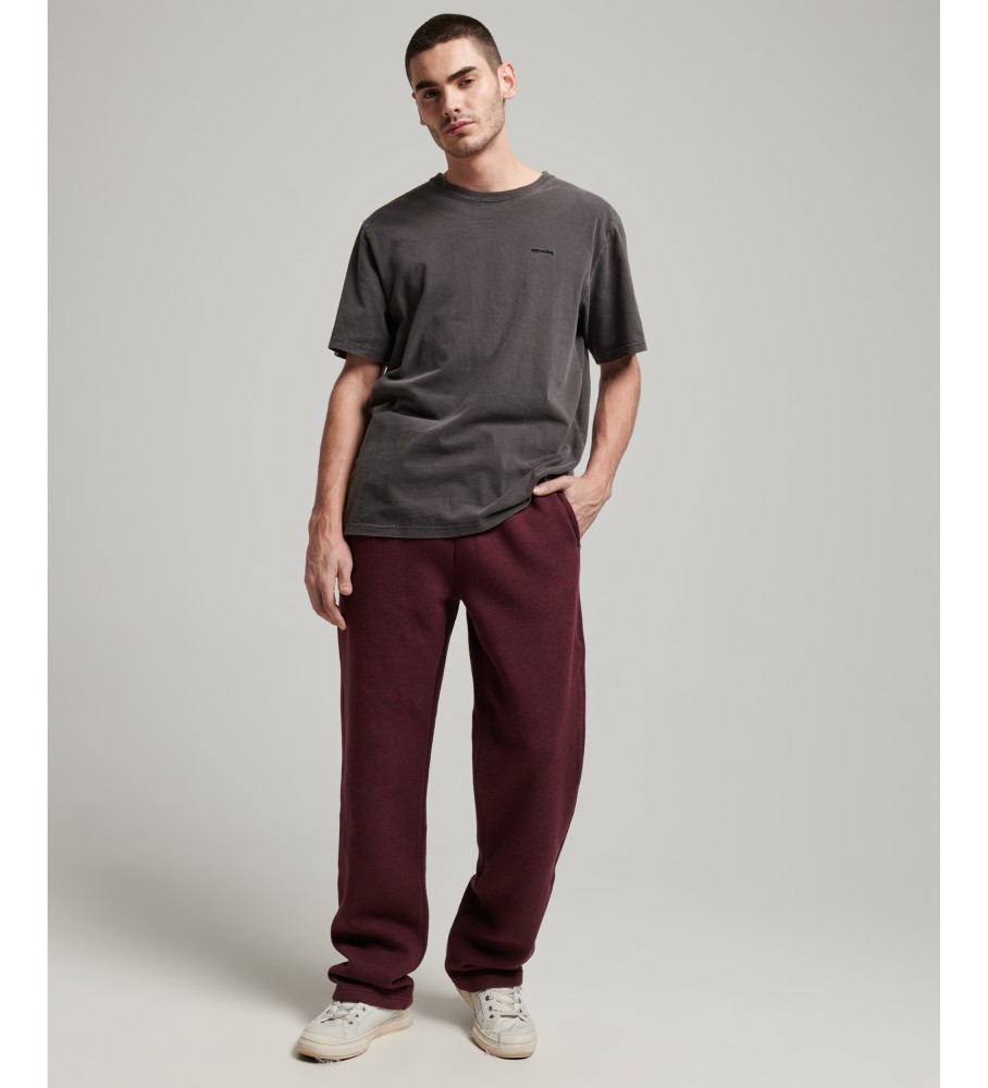 Calça jogger reta de algodão orgânico Superdry com logo vintage bordô
