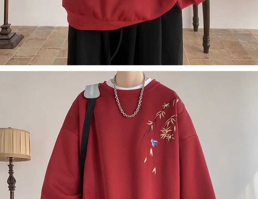 emeisa - Sweatshirt met ronde hals en borduursel