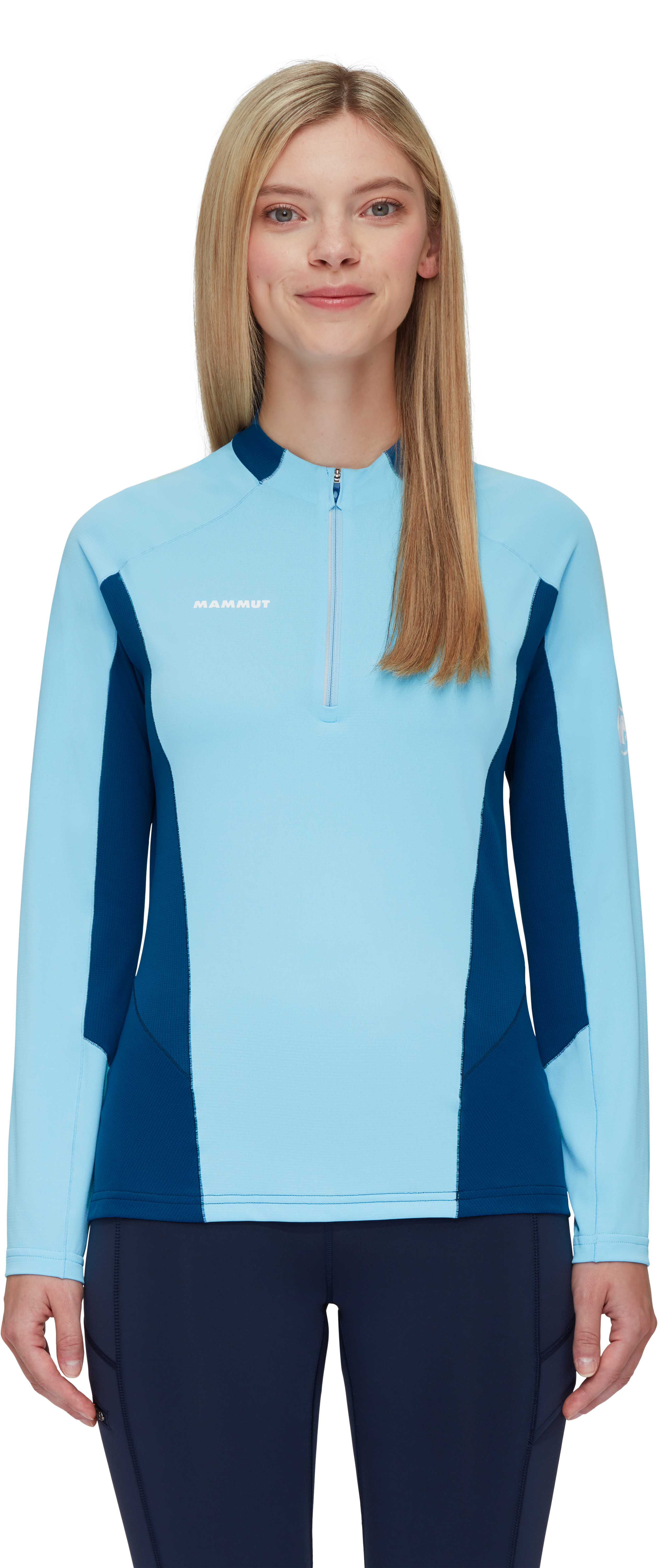 Aenergy FL Half Zip Longsleeve Dame Cool Blue/Deep Ice