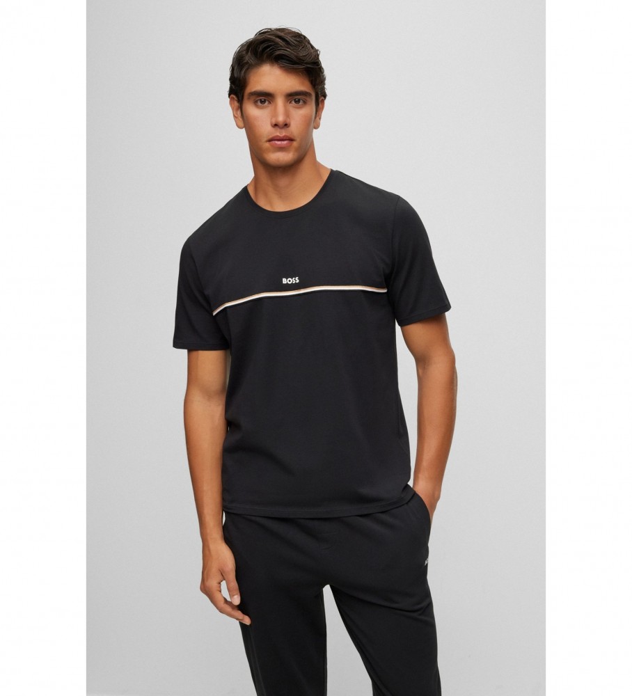 Camiseta de pijama preta BOSS