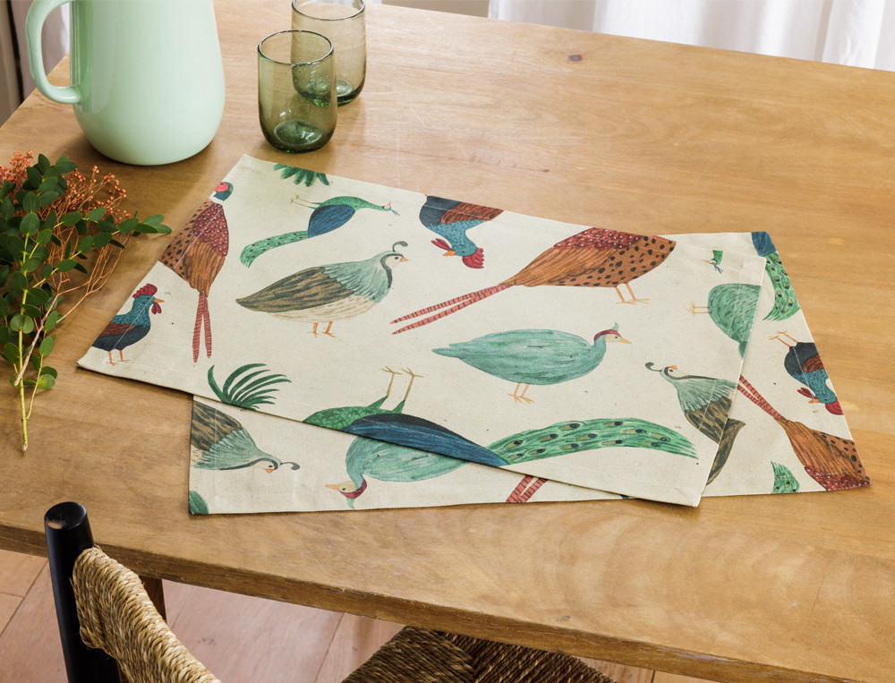 Lot de 2 sets de table-Repas en famille