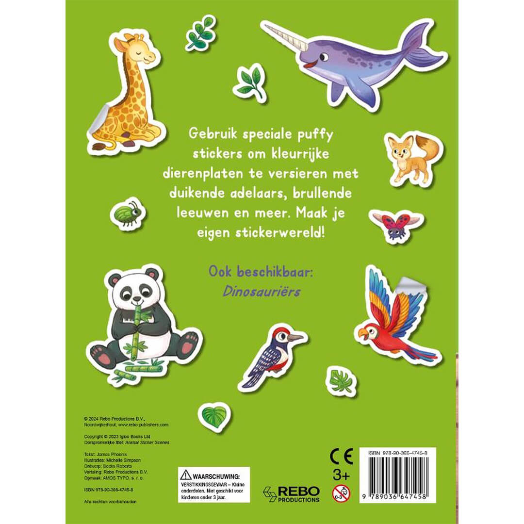 Uitgeverij rebo stickerboek dieren stickerwereld