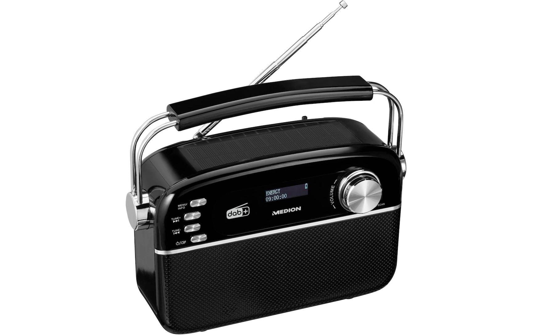 DAB+ Radio LIFE E66809 SchwarzRetro-Radio mit Bluetooth und Solarpanel