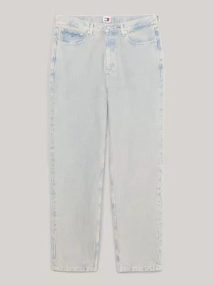 Calça jeans folgada estilo skatista com estampa de mármore