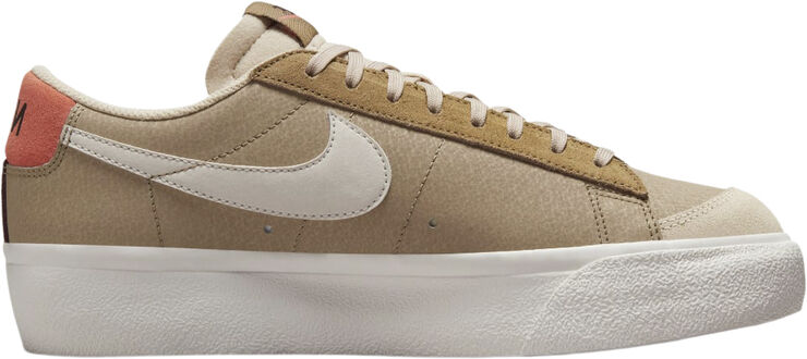 Nike W BLAZER LOW PLATFORM SP Khaki/light bone-madder root-hazel