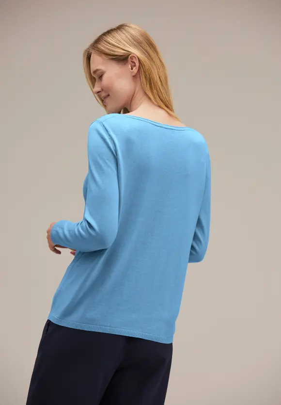 U-Boot Ausschnitt Pullover - gentle blue