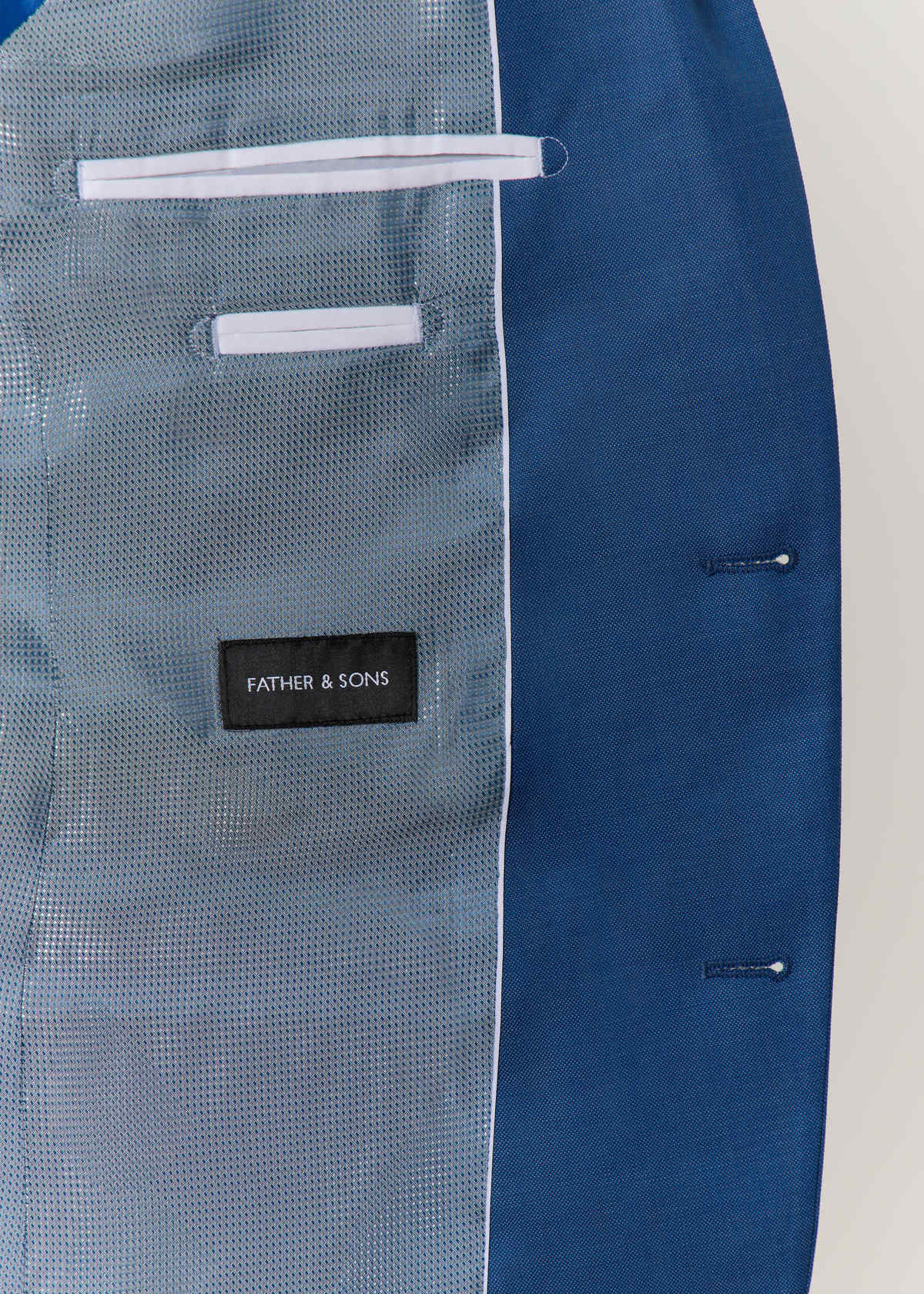 Costume 2 pièces Slim en laine unie bleu azur