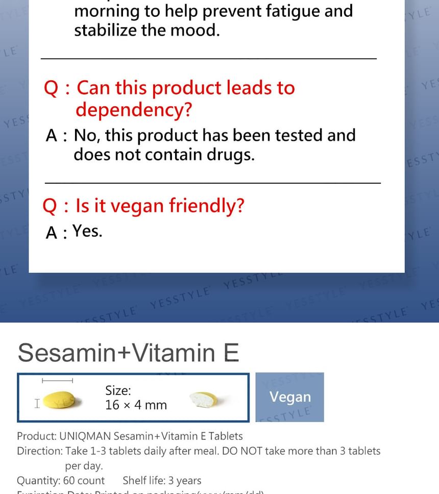 BHK's - Uniqman Sesamin Vitamine E Tablet