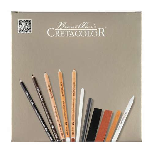 CRETACOLOR® Kohle- und Zeichenset, 25er-Geschenke-Box