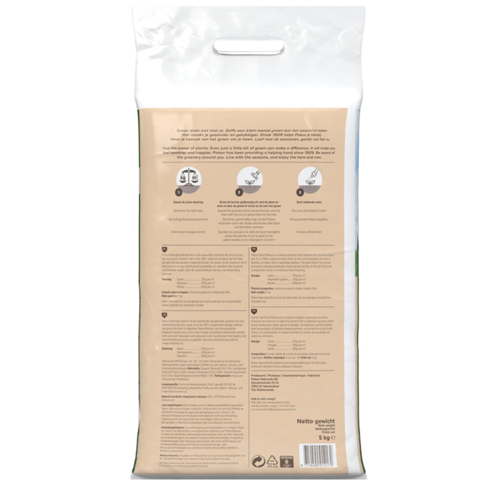 Pokon Gedroogde Mestkorrel 5 kg