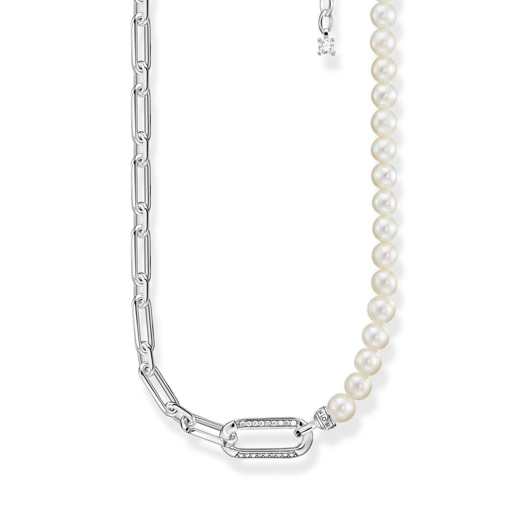 Thomas Sabo Kette Glieder und Perlen silber