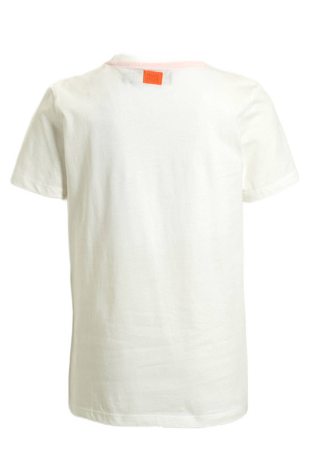 Orange Stars T-shirt Phill met printopdruk wit