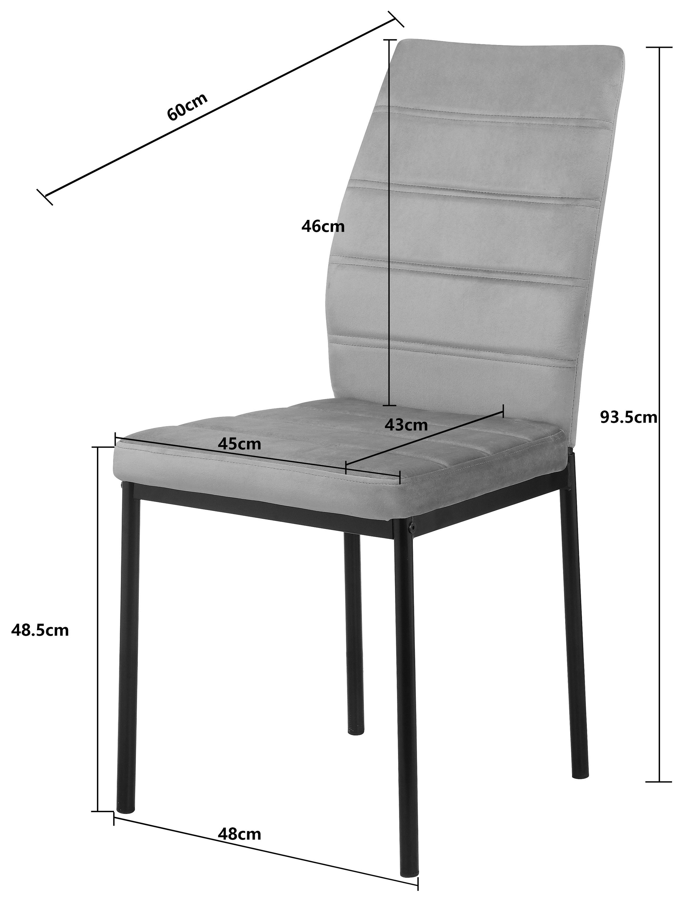 INOSIGN Esszimmerstuhl »Cresswelle, TOPSELLER!, OTTOs Choice« (Set) 4 Stk.Polsterstuhl mit weichem Samtveloursbezug, Metallgestell