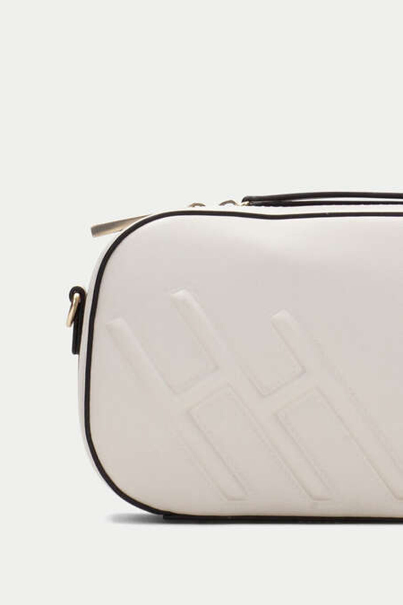Bolsa retangular com fecho de correr - Marfim