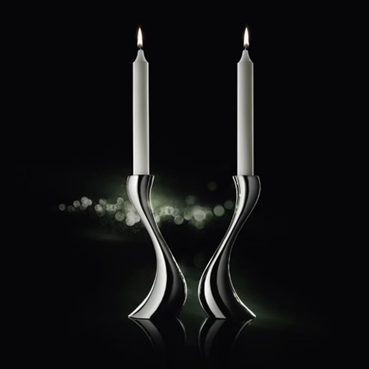 Georg Jensen - Cobra Bodenkerzenleuchter (Edelstahl), 50 cm