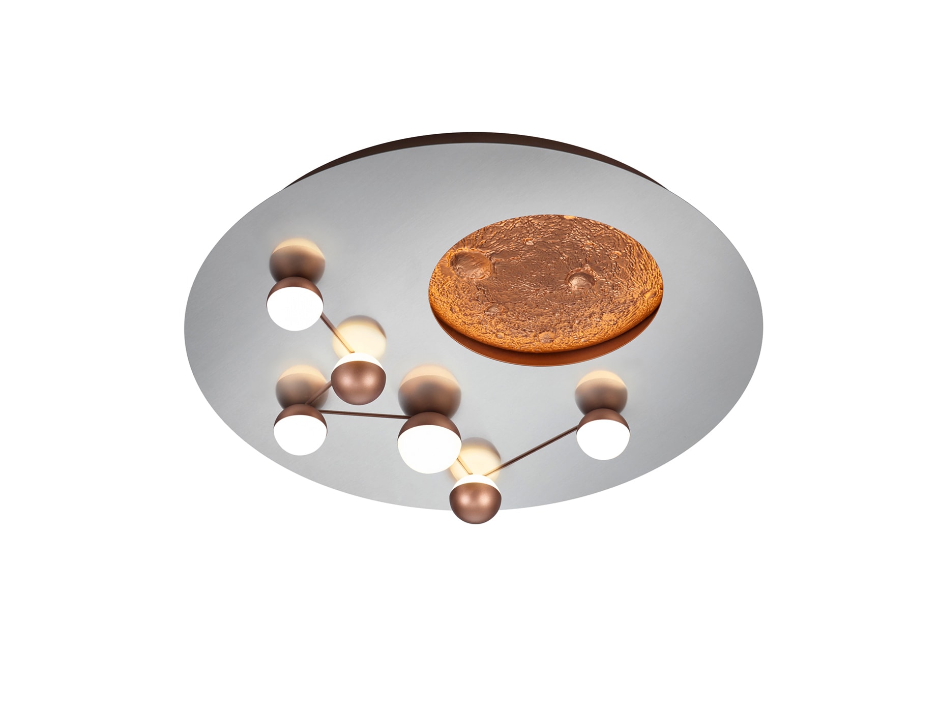 TRIO LED Deckenlampe ZODIAC 50 cm alufarbig